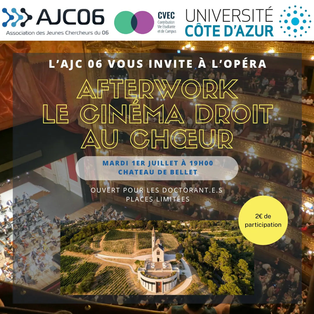 Affiche : PhD meet-up: Afterwork / Château Bellet / Le cinéma droit au chœur