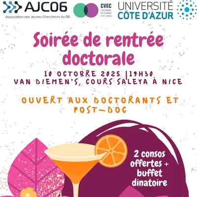 Affiche : Soirée de rentrée doctorale – 2025