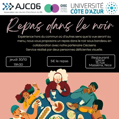 Affiche : PhD Meet-up: Expérience Sensorielle « Repas dans le Noir »